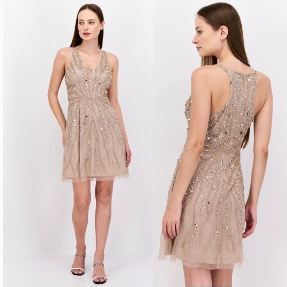 Aidan Mattox Gold Sequin Mini Dress